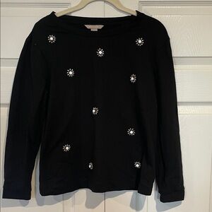 Banana Republic Black Top with White Accents